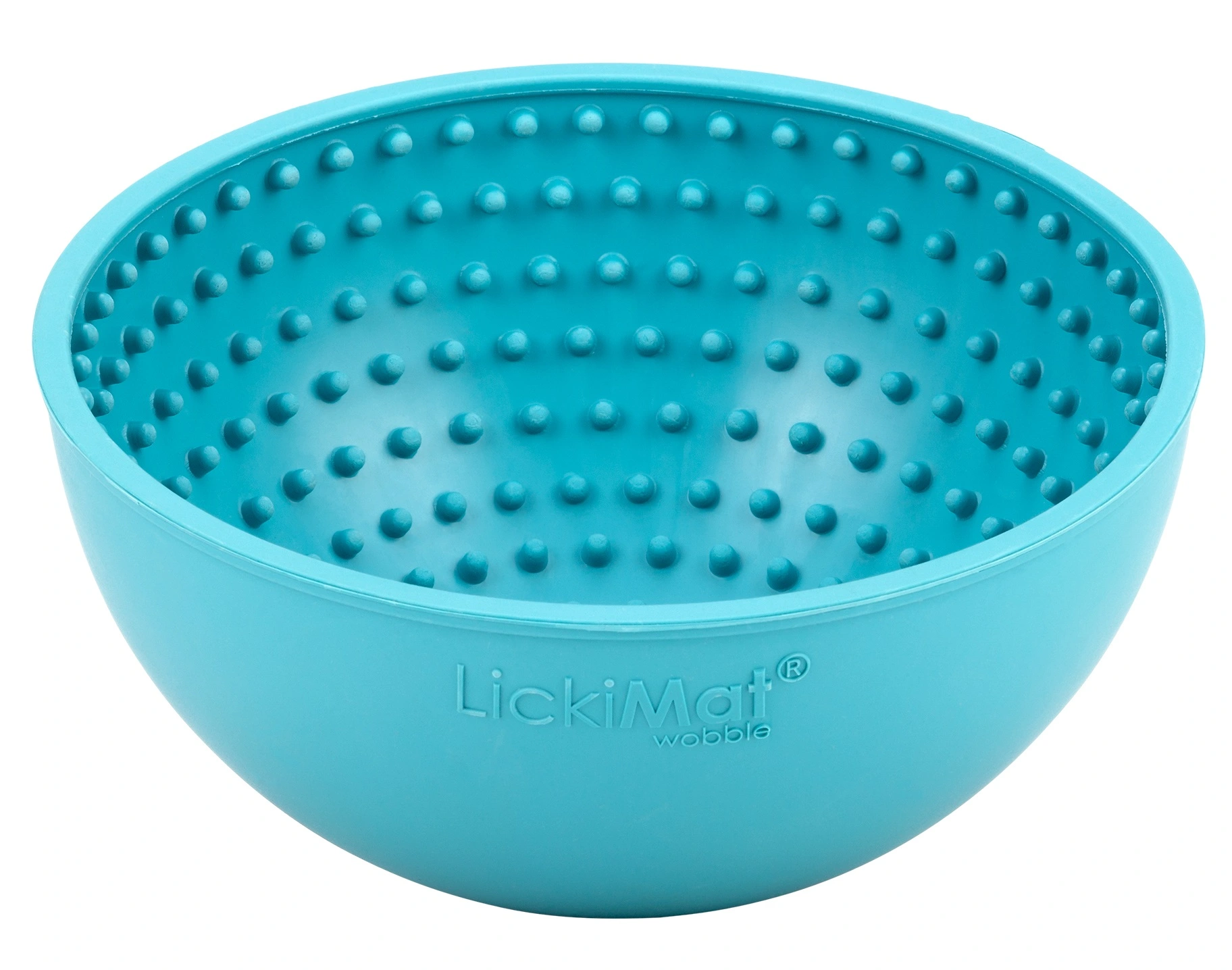 LickiMat Wobble Turkis Ø 18 x 8 cm - slowfeeder skål til hunde